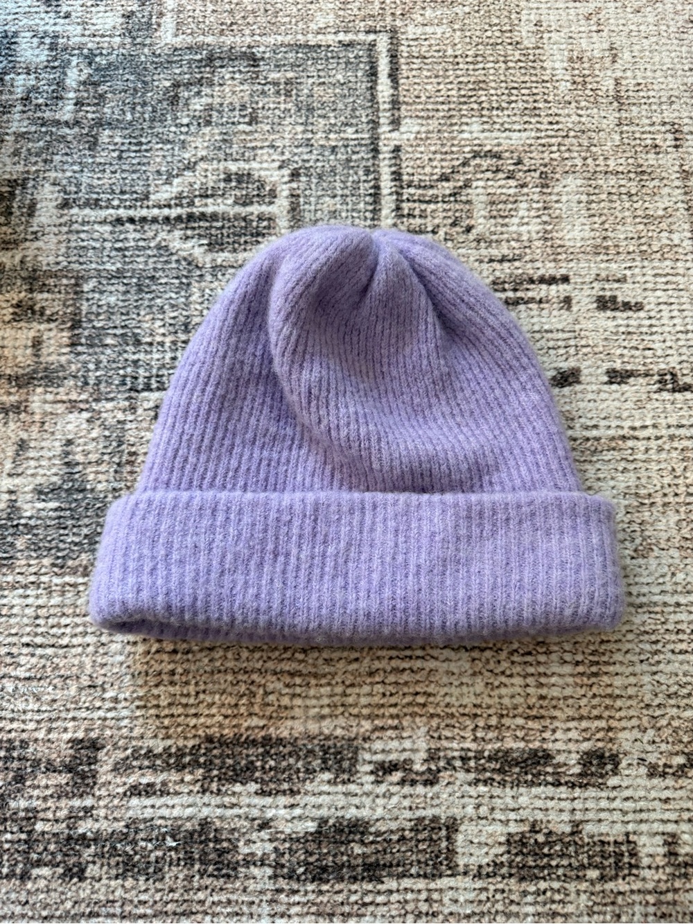 Lavender Knit Beanie - Soft Winter Hat